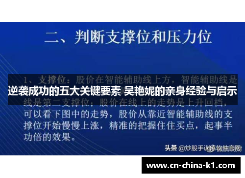 逆袭成功的五大关键要素 吴艳妮的亲身经验与启示